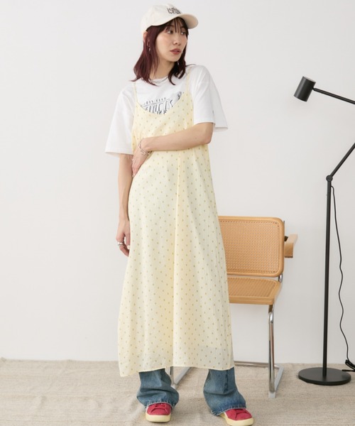 MA✽RS♡シャンパンローズ柄♡ドット♡胸元おりぼん♡キャミワンピース♡黒ピンク すべての商品|地雷系・量産型のファッション通販サイトMARS