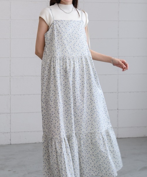 花柄キャミワンピース グレー 中古 セール】花柄キャミワンピース(ワンピース)|Bab(バブ)の