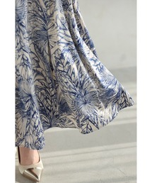 cawaii | ボタニカル柄とろみ艶ロングスカート(スカート)