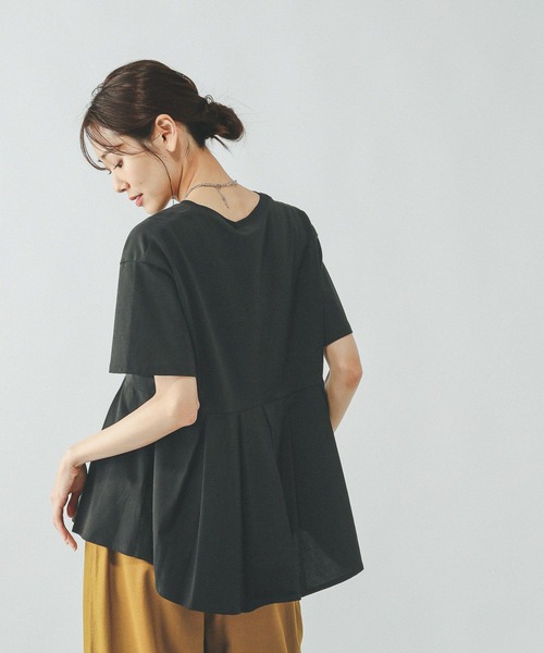 GLOBAL WORK（グローバルワーク）の「快適ペプラムプルオーバー半袖/289382（Tシャツ/カットソー・レディース・チャコールグレー/ブラック/アイボリー/ブルー系その他5・MEDIUM/LARGE）」の3枚目の写真