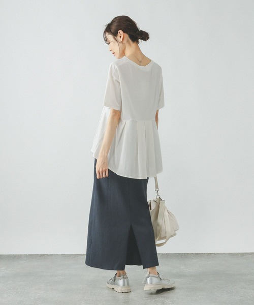 GLOBAL WORK（グローバルワーク）の「快適ペプラムプルオーバー半袖/289382（Tシャツ/カットソー・レディース・チャコールグレー/ブラック/アイボリー/ブルー系その他5・MEDIUM/LARGE）」の13枚目の写真