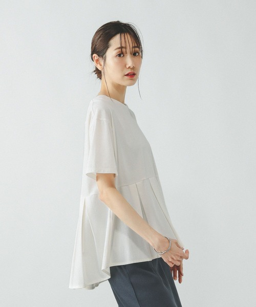 GLOBAL WORK（グローバルワーク）の「快適ペプラムプルオーバー半袖/289382（Tシャツ/カットソー・レディース・チャコールグレー/ブラック/アイボリー/ブルー系その他5・MEDIUM/LARGE）」の15枚目の写真