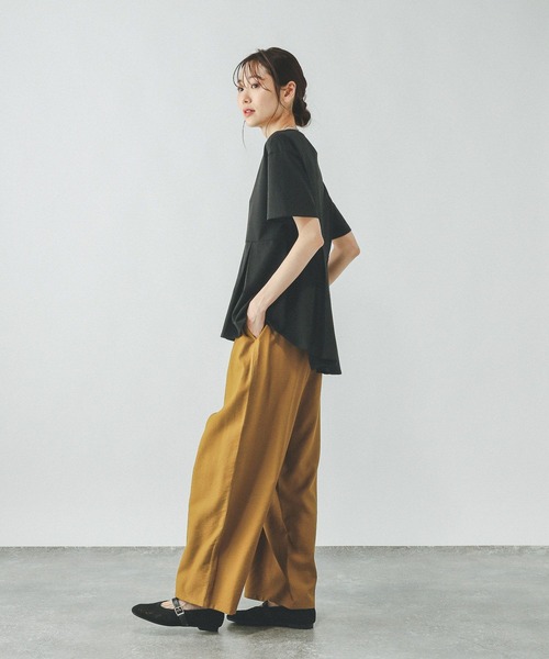 GLOBAL WORK（グローバルワーク）の「快適ペプラムプルオーバー半袖/289382（Tシャツ/カットソー・レディース・チャコールグレー/ブラック/アイボリー/ブルー系その他5・MEDIUM/LARGE）」の16枚目の写真