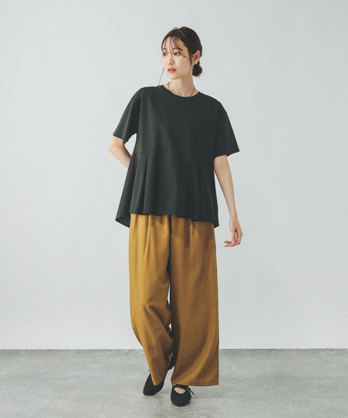 GLOBAL WORK（グローバルワーク）の「快適ペプラムプルオーバー半袖/289382（Tシャツ/カットソー・レディース・チャコールグレー/ブラック/アイボリー/ブルー系その他5・MEDIUM/LARGE）」の17枚目の写真