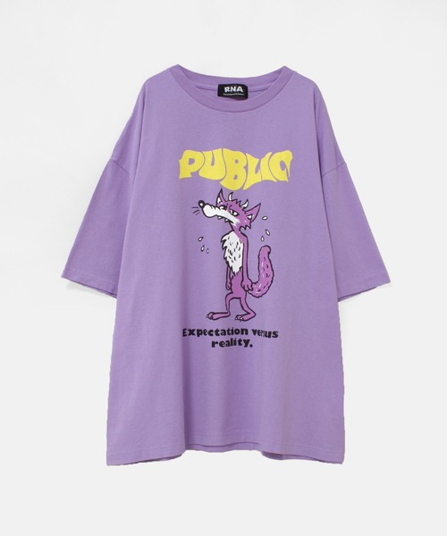 RNA（アールエヌエー）の「M2468 PUBLIC WOLF BIG T（Tシャツ/カットソー・レディース・ブラック/ミント/ホワイト/ライトパープル・MEDIUM）」の4枚目の写真