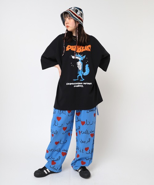 RNA（アールエヌエー）の「M2468 PUBLIC WOLF BIG T（Tシャツ/カットソー・レディース・ブラック/ミント/ホワイト/ライトパープル・MEDIUM）」の7枚目の写真