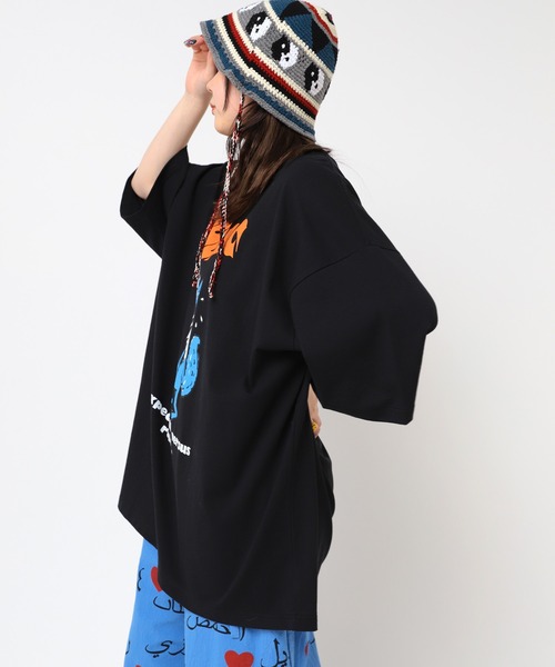 RNA（アールエヌエー）の「M2468 PUBLIC WOLF BIG T（Tシャツ/カットソー・レディース・ブラック/ミント/ホワイト/ライトパープル・MEDIUM）」の5枚目の写真