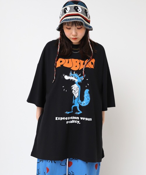 RNA（アールエヌエー）の「M2468 PUBLIC WOLF BIG T（Tシャツ/カットソー・レディース・ブラック/ミント/ホワイト/ライトパープル・MEDIUM）」の13枚目の写真