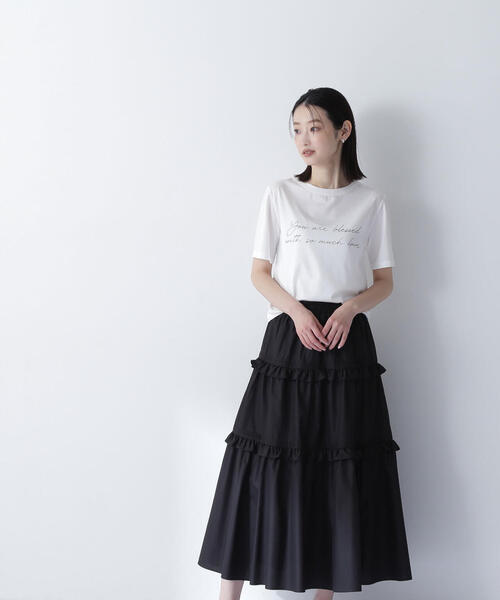 【未使用】★コムデギャルソン★コットンスカート　フリル　ティアード　レース コムデギャルソンCOMME des GARCONSドット刺繍ギャザードレープ