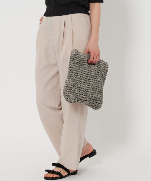 BEAUTY&YOUTH UNITED ARROWS(ビューティーアンドユースユナイテッドアローズ)の「ペーパースクエア ショルダーバッグ -2WAY-(かごバッグ・レディース・グレー系/ブラウン系・FREE)」の5枚目の写真