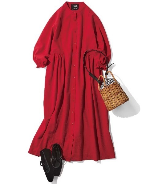 Live in comfort（リブインコンフォート）の「リブ　イン　コンフォート　ことりっぷコラボ　旅行に連れていきたくなる！　一枚あると便利な着映えワンピース（ワンピース・レディース・レッド/ネイビー・M/L/LL/4L/3L/S/MP）」の12枚目の写真