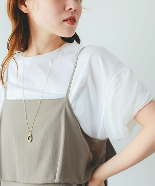 le.coeur blanc（ルクールブラン）の「《手洗い可能》チュールねじりスリーブフレンチプルオーバー（Tシャツ/カットソー・レディース・ブラック/グレイッシュベージュ/オフホワイト/ベージュ・38）」の3枚目の写真