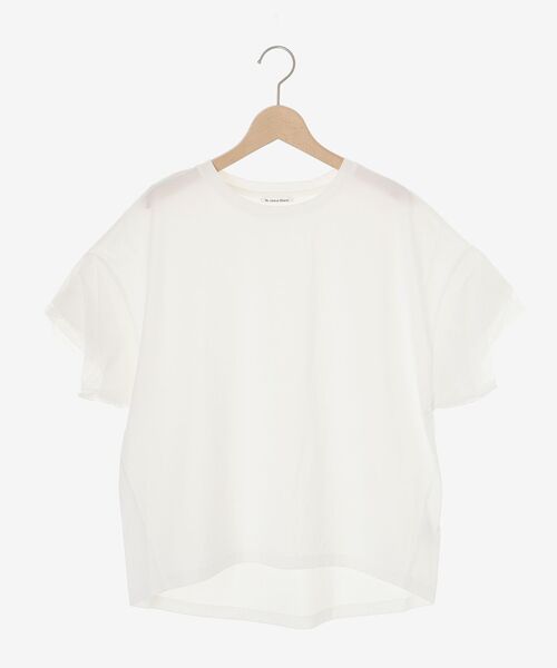 tシャツ 「手洗い可能」チュールねじりスリーブフレンチプルオーバー レディース le.coeur blanc｜《手洗い可能》チュールねじりスリーブフレンチ