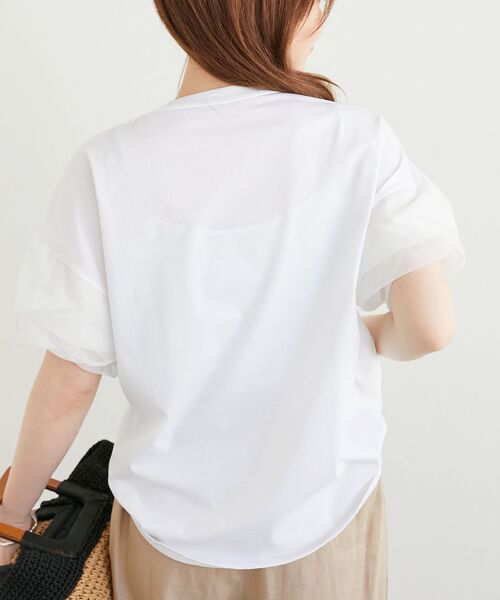 手洗い可能》チュールねじりスリーブフレンチプルオーバー（T