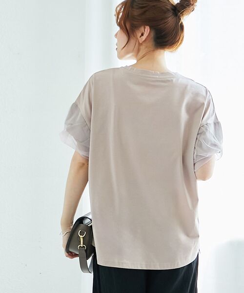 le.coeur blanc（ルクールブラン）の「《手洗い可能》チュールねじりスリーブフレンチプルオーバー（Tシャツ/カットソー・レディース・ブラック/グレイッシュベージュ/オフホワイト/ベージュ・38）」の19枚目の写真