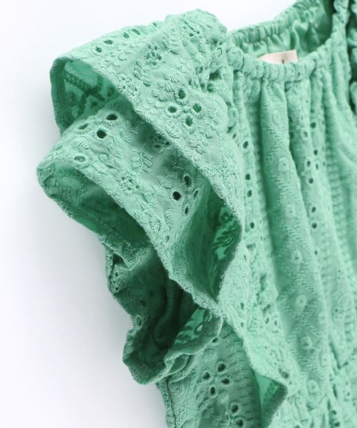 BRANSHES（ブランシェス）の「【プチレディ/ベビーとおそろい】スカラップ刺繍ブラウス（シャツ/ブラウス・キッズ・ブラック/グリーン・120/140/130/90/100/150/110）」の6枚目の写真