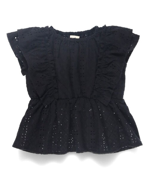 BRANSHES（ブランシェス）の「【プチレディ/ベビーとおそろい】スカラップ刺繍ブラウス（シャツ/ブラウス・キッズ・ブラック/グリーン・120/140/130/90/100/150/110）」の10枚目の写真