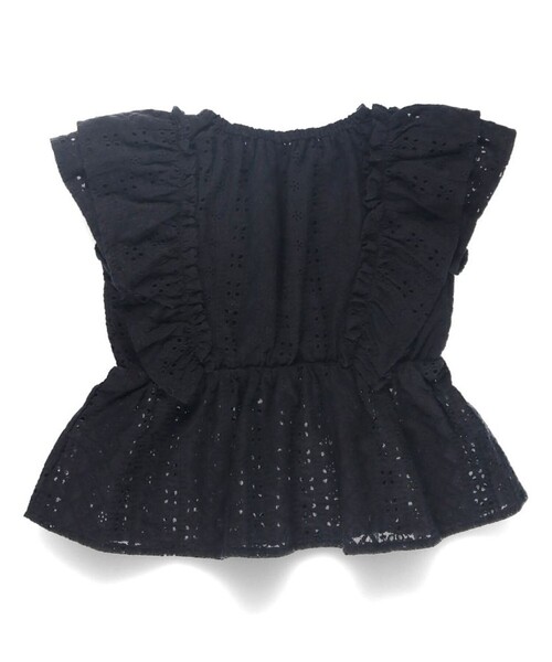 BRANSHES（ブランシェス）の「【プチレディ/ベビーとおそろい】スカラップ刺繍ブラウス（シャツ/ブラウス・キッズ・ブラック/グリーン・120/140/130/90/100/150/110）」の11枚目の写真