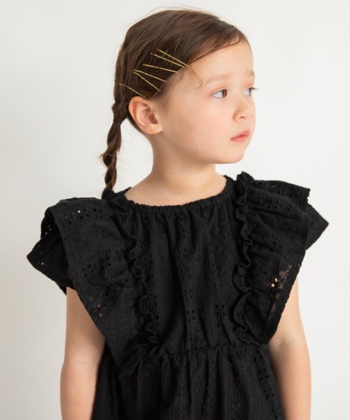 BRANSHES（ブランシェス）の「【プチレディ/ベビーとおそろい】スカラップ刺繍ブラウス（シャツ/ブラウス・キッズ・ブラック/グリーン・120/140/130/90/100/150/110）」の12枚目の写真