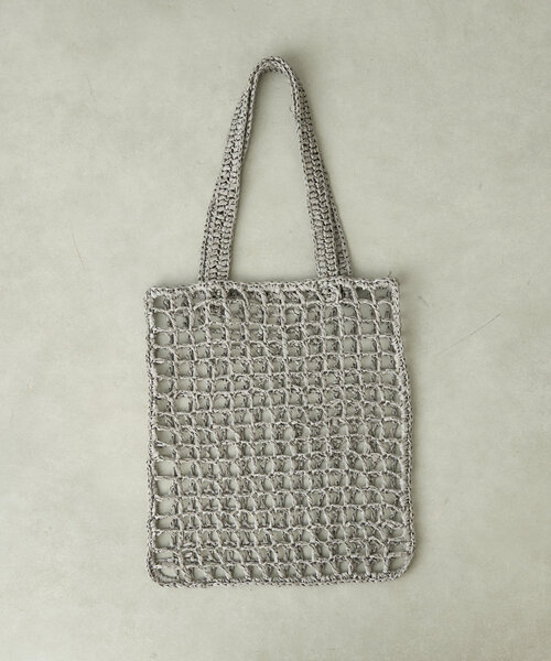 BIRTHDAY BAR（バースデイバー）の「ペーパー手編みメッシュフラットバッグ（トートバッグ・レディース・ベージュ/グレー/パープル/ネイビー・0）」の10枚目の写真