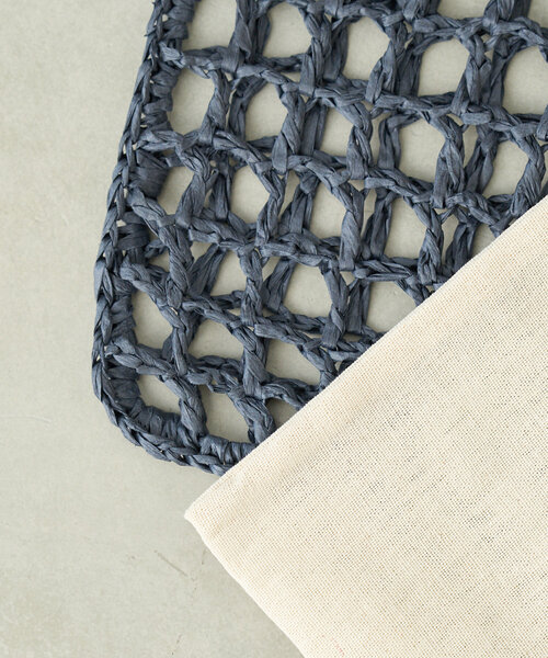 BIRTHDAY BAR（バースデイバー）の「ペーパー手編みメッシュフラットバッグ（トートバッグ・レディース・ベージュ/グレー/パープル/ネイビー・0）」の22枚目の写真