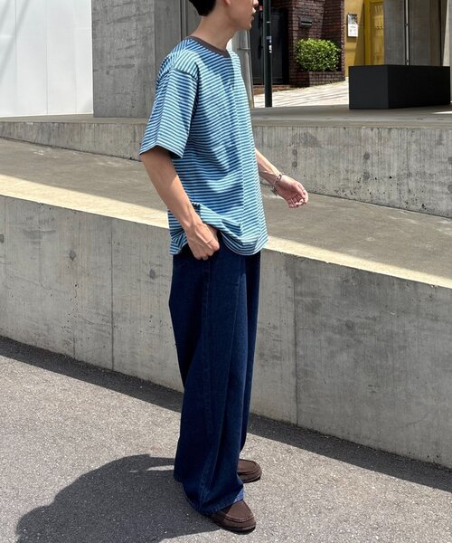 CIAOPANIC TYPY（チャオパニックティピー）の「【UNISEX】ミニボーダーTEE（Tシャツ/カットソー・レディース・ブラウン/グリーン/ブルー・MEDIUM/LARGE）」の8枚目の写真