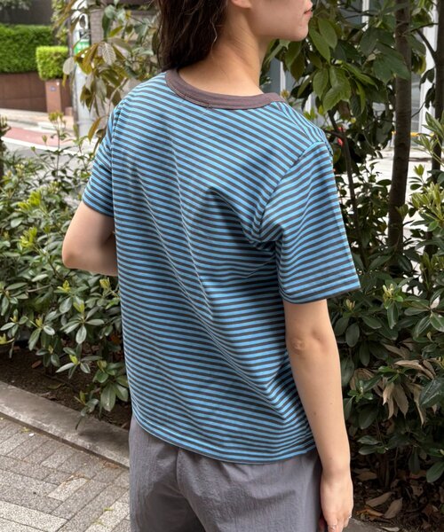 CIAOPANIC TYPY（チャオパニックティピー）の「【UNISEX】ミニボーダーTEE（Tシャツ/カットソー・レディース・ブラウン/グリーン/ブルー・MEDIUM/LARGE）」の11枚目の写真