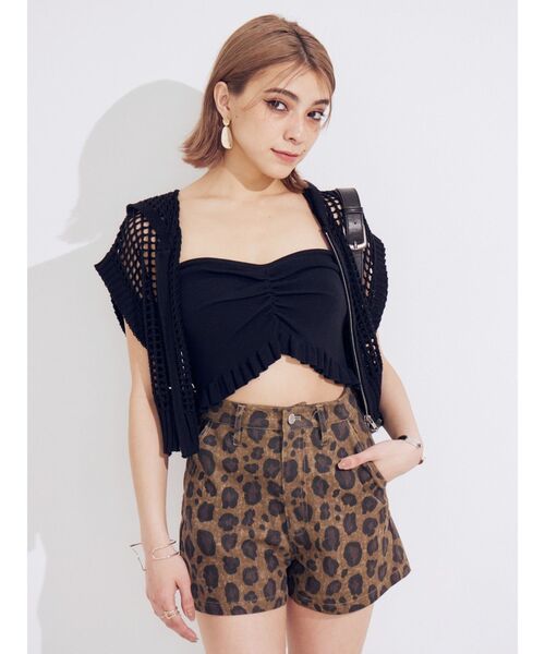 EVRIS（エヴリス）の「メッシュジップアップニットベスト（ニット/セーター・レディース・アイボリー/ブラック/ブルー・FREE）」の8枚目の写真