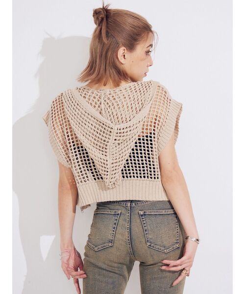 EVRIS（エヴリス）の「メッシュジップアップニットベスト（ニット/セーター・レディース・アイボリー/ブラック/ブルー・FREE）」の12枚目の写真