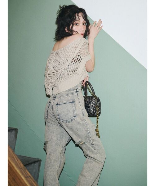 EVRIS（エヴリス）の「メッシュジップアップニットベスト（ニット/セーター・レディース・アイボリー/ブラック/ブルー・FREE）」の16枚目の写真