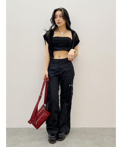 EVRIS（エヴリス）の「メッシュジップアップニットベスト（ニット/セーター・レディース・アイボリー/ブラック/ブルー・FREE）」の21枚目の写真