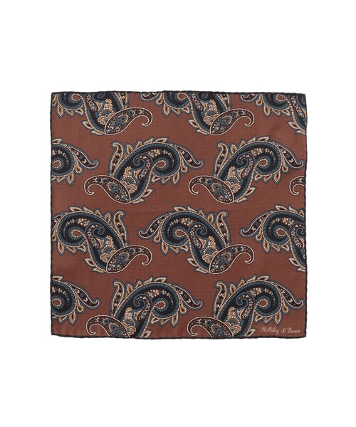 BEAMS F（ビームスエフ）の「Holliday ＆ Brown / シルク ペイズリー柄 チーフ（ハンカチ/ハンドタオル・メンズ・ブラウン系その他3/レッド系その他7・ONE SIZE）」の2枚目の写真