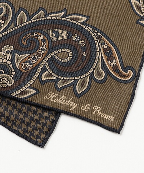 BEAMS F（ビームスエフ）の「Holliday ＆ Brown / シルク ペイズリー柄 チーフ（ハンカチ/ハンドタオル・メンズ・ブラウン系その他3/レッド系その他7・ONE SIZE）」の3枚目の写真