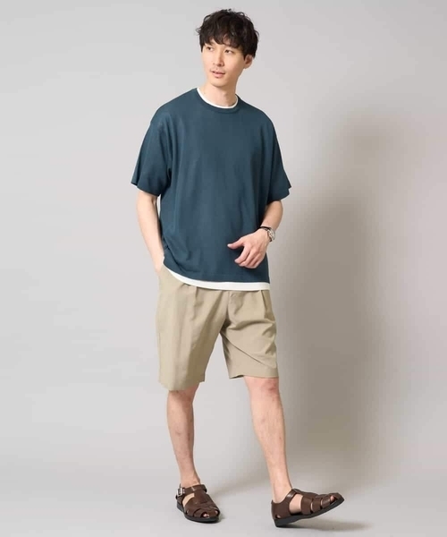 a.v.v（アーヴェヴェ）の「【2SET/洗濯機で洗える】シアーニットアンサンブル（アンサンブル・メンズ・ダークグリーン/ブラック・46/48）」の20枚目の写真