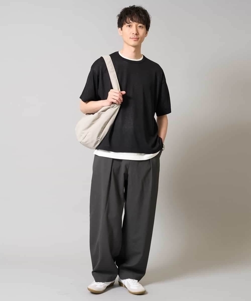 a.v.v（アーヴェヴェ）の「【2SET/洗濯機で洗える】シアーニットアンサンブル（アンサンブル・メンズ・ダークグリーン/ブラック・46/48）」の17枚目の写真