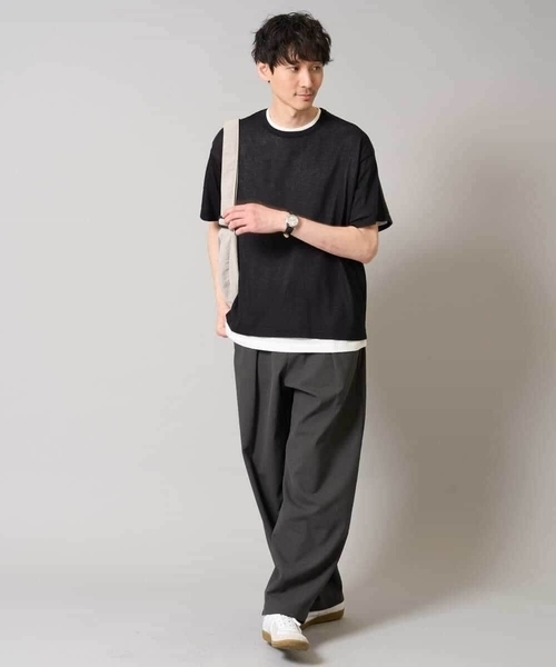 a.v.v（アーヴェヴェ）の「【2SET/洗濯機で洗える】シアーニットアンサンブル（アンサンブル・メンズ・ダークグリーン/ブラック・46/48）」の15枚目の写真