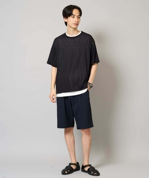 a.v.v（アーヴェヴェ）の「【2SET/洗濯機で洗える】シアーニットアンサンブル（アンサンブル・メンズ・ダークグリーン/ブラック・46/48）」の13枚目の写真