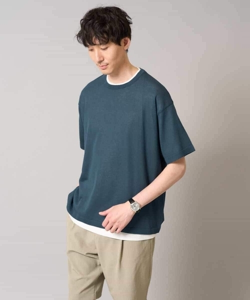 a.v.v（アーヴェヴェ）の「【2SET/洗濯機で洗える】シアーニットアンサンブル（アンサンブル・メンズ・ダークグリーン/ブラック・46/48）」の10枚目の写真