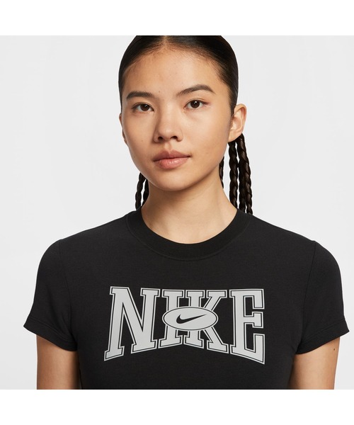 NIKE（ナイキ）の「ナイキ NIKE ナイキ  NSW スリム クロップ ストリート S/S Tシャツ（Tシャツ/カットソー・レディース・オフホワイト/ブラック・S/M/L）」の10枚目の写真