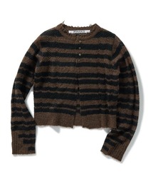 perverze ボーダーカーディガン PERVERZE（パーバーズ）の「Double Stripe Knit Cardigan