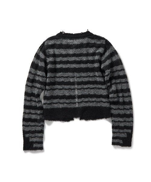 PERVERZE Thick Stripe Knit Cardigan グレー Thick Stripe Knit Cardigan（カーディガン/ボレロ）｜PERVERZE