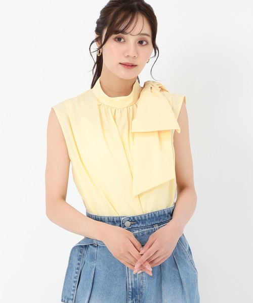 美品‼️値下げ中litenドロップリボンブラウス セール】2025春夏新作 BIGリボンブラウス（シャツ/ブラウス