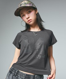 X-girl(GbNXK[)RHINESTONE NUMBERING BABY TEE(TVc/Jbg\[)