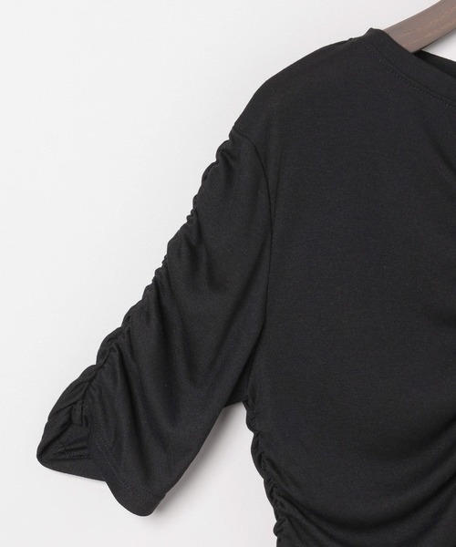 eL（エル）の「【eL】Sheer Shirring Tee/459689（Tシャツ/カットソー・レディース・ブラック/オフホワイト/グレー・FREE）」の6枚目の写真