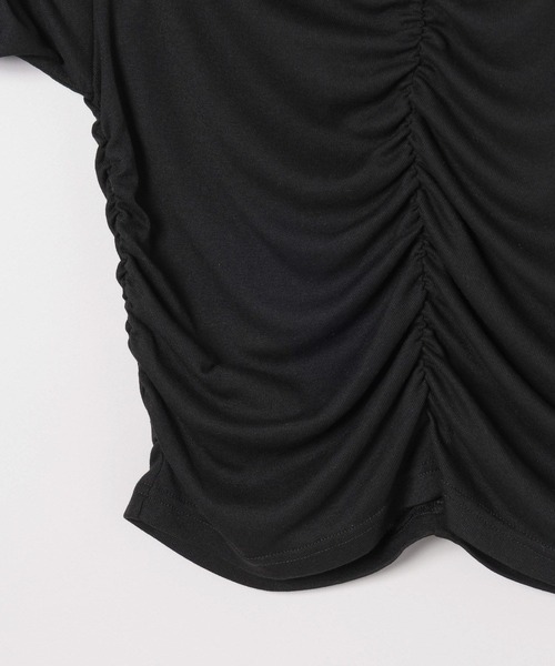 eL（エル）の「【eL】Sheer Shirring Tee/459689（Tシャツ/カットソー・レディース・ブラック/オフホワイト/グレー・FREE）」の7枚目の写真