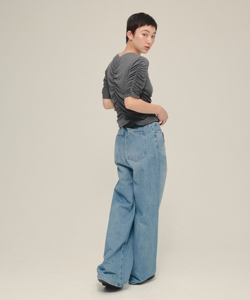 tシャツ 「eL」Sheer Shirring Tee/459689 レディース tシャツ 「eL」Sheer Shirring Tee/459689 レディース