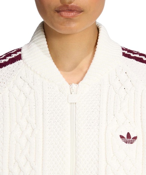 adidas（アディダス）の「adidas ARCHIVE KNIT TT / アディダス アーカイブ ニット トラック トップ（その他トップス・レディース・ホワイト・L/M/S）」の3枚目の写真