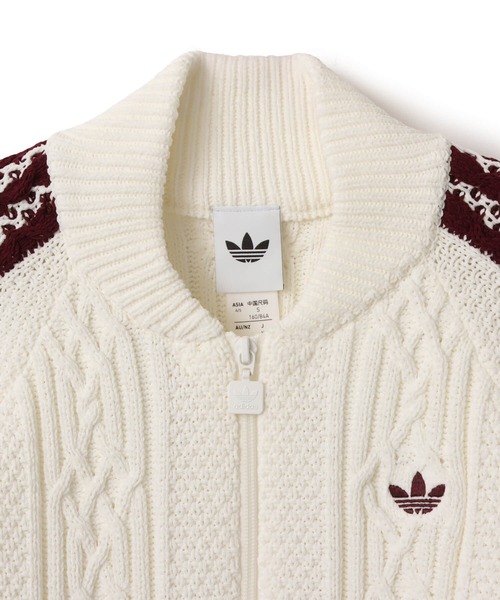 adidas（アディダス）の「adidas ARCHIVE KNIT TT / アディダス アーカイブ ニット トラック トップ（その他トップス・レディース・ホワイト・L/M/S）」の4枚目の写真