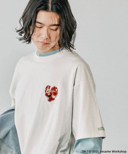 BAYFLOW（ベイフロー）の「【SESAME STREET(セサミストリート)】別注アソートプリント半袖Tシャツ（Tシャツ/カットソー・メンズ・オフホワイト/ベージュ/チャコール/ネイビー・LARGE/MEDIUM）」の10枚目の写真