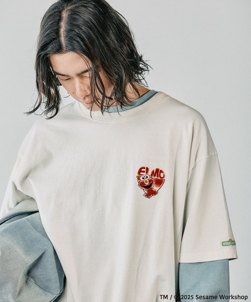 BAYFLOW（ベイフロー）の「【SESAME STREET(セサミストリート)】別注アソートプリント半袖Tシャツ（Tシャツ/カットソー・メンズ・オフホワイト/ベージュ/チャコール/ネイビー・LARGE/MEDIUM）」の11枚目の写真